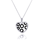sterling silver heart circles pendant necklace