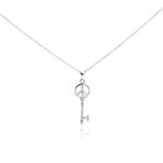 wholesale sterling silver cz peace key pendant necklace