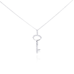 wholesale sterling silver cz key pendant necklace