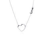 wholesale sterling silver cz love heart pendant necklace
