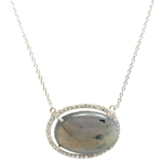 wholesale sterling silver cz accents labradorite pendant necklace