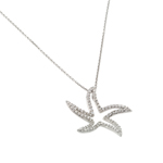 wholesale sterling silver cz twisted star pendant necklace
