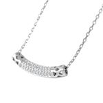 wholesale sterling silver macaroni cutout edges micro pave cz pendant necklace