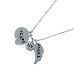 wholesale sterling silver 'you are my angel' charm necklace