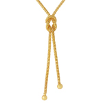 sterling silver gold plated dangling knot necklace