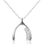 wholesale sterling silver personalized 5 mounting wish bone necklace