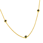 sterling silver gold plated 3 black cz pendant necklace