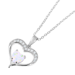 sterling silver nickel free rhodium plated open heart necklace