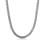 sterling silver black rhodium plated mesh embeded cz thin Italian necklace