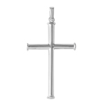 sterling silver high polish cross pendant with border