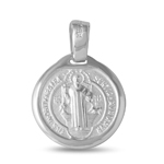 sterling silver high polish saint benedict medallion 13mm