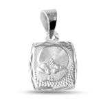 sterling silver high polish baptism diamond cut medallion