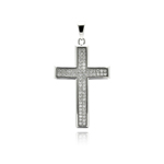 wholesale sterling silver cross micro pave cz dangling pendant