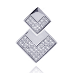 wholesale sterling silver two graduated square cz inlay pendant