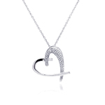 sterling silver heart pendant necklace