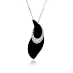 wholesale sterling silver black onxy leech cz necklace
