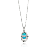 wholesale sterling silver baby shoe blue cz necklace