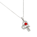 wholesale sterling silver red cz heart pendant