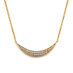 sterling silver gold plated crescent cz inlay necklace