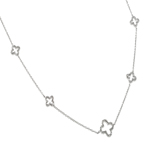 wholesale 925 sterling silver cz open four leaf flower clover pendant necklace