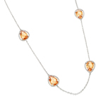 wholesale 925 sterling silver cz champagne pear shape pendant necklace