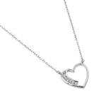 wholesale 925 sterling silver cz heart necklace