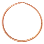 sterling silver rose gold plated wheat texture Italian necklace