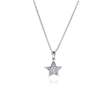 sterling silver double star pendant necklace