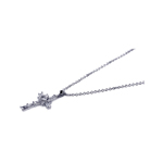 wholesale 925 sterling silver baguette cz cross pendant necklace