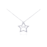 wholesale 925 sterling silver cz mom star pendant necklace