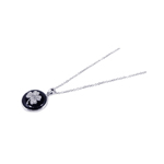 wholesale 925 sterling silver onyx clover pendant necklace