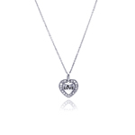 wholesale 925 sterling silver cz love heart pendant necklace
