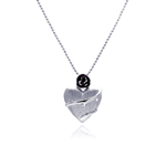 wholesale sterling silver cz heart pendant necklace