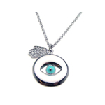wholesale sterling silver cz evil eye hamsa pendant necklace
