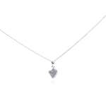 wholesale sterling silver diamond tiny heart pendant necklace