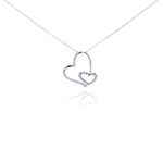 wholesale sterling silver diamond heart pendant necklace