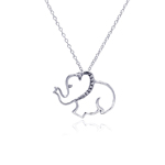 wholesale sterling silver diamond elephant pendant necklace