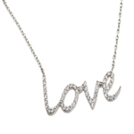 wholesale sterling silver cz love pendant necklace
