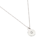 wholesale sterling silver cz plain circular pendant necklace