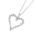 wholesale sterling silver open heart cz pendant necklace