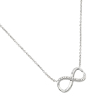 wholesale sterling silver diamond textured infinity pendant necklace