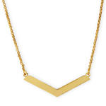 sterling silver gold plated wide v necklace