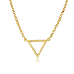sterling silver gold plated open triangle charm necklace