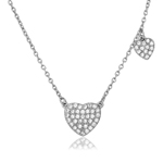 wholesale sterling silver cz covered heart necklace