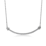 wholesale sterling silver cz curve line necklace