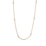sterling silver diamond cut rose gold plated Italian necklace
