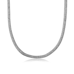 wholesale sterling silver embeded cz Italian mesh necklace