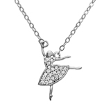 wholesale sterling silver ballerina cz necklace