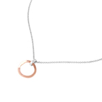 sterling silver chain necklace with rose gold plated single loop pendant