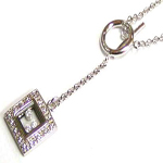wholesale sterling silver cz square window pendant necklace